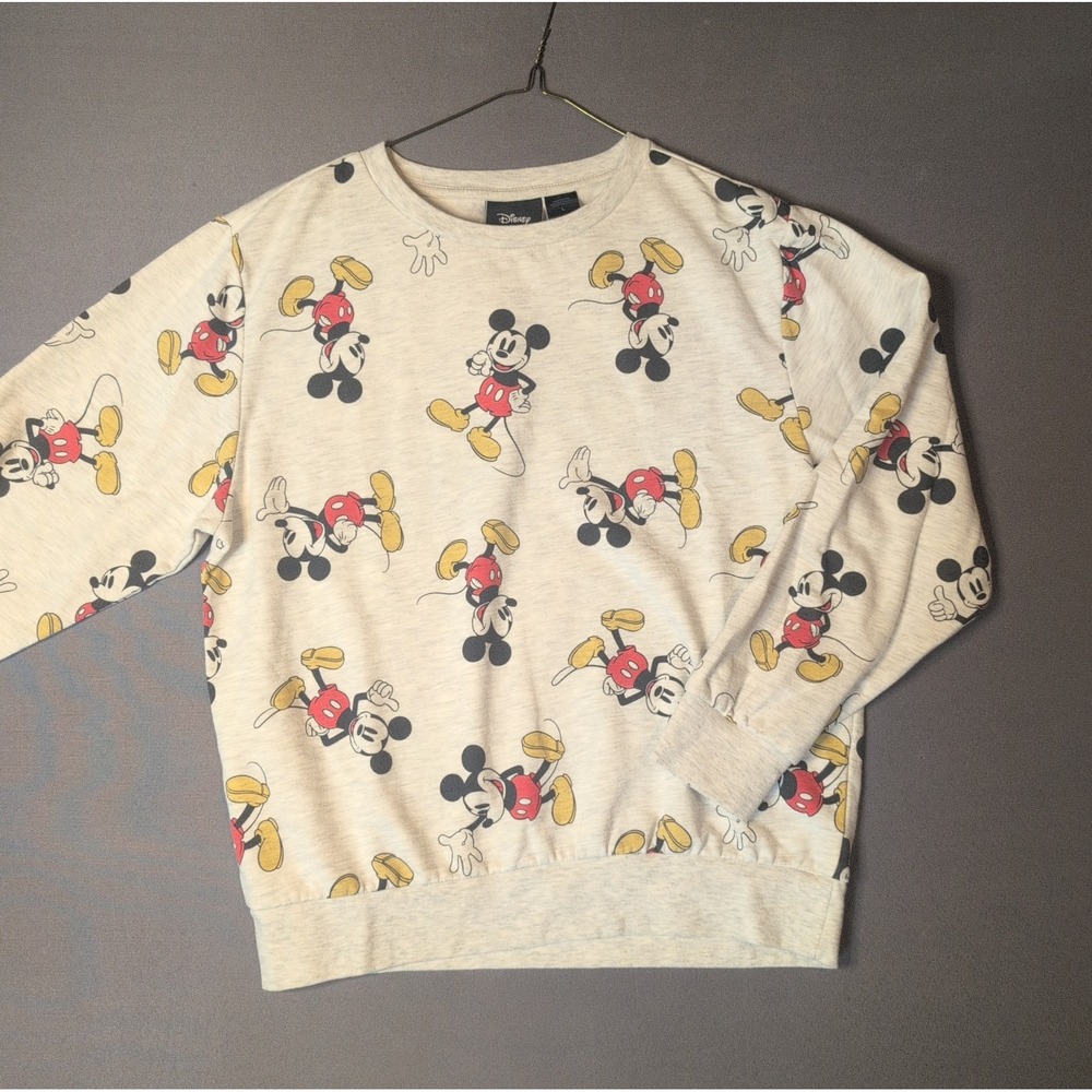 Disney  Sweatshirt 100 Retro Reimagined Unisex Adult Mickey Mouse White Large